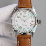 Swiss Replica Longines Spirit Automatic 40MM Watch White Dial Brown Leather